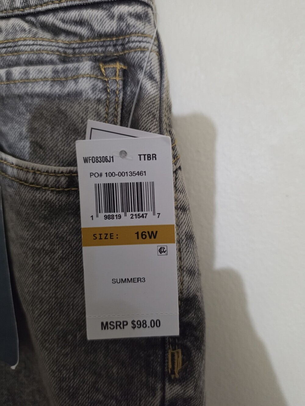 Democracy Ab"solution High Rise Boyfriend Jeans Gray Acid Wash Plus Size 16W NWT - Picture 5 of 8